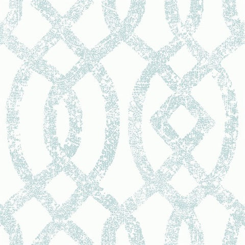 Ethereal Sky Blue Trellis Wallpaper