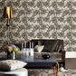 2763-24239 Fanciful Brown Floral Wallpaper By Brewster