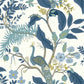 RI5173 Blue/White Peacock Wallpaper
