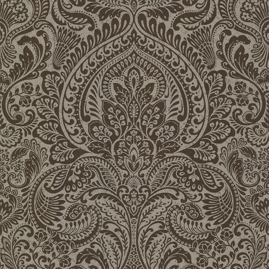 Artemis Bronze Floral Damask Wallpaper