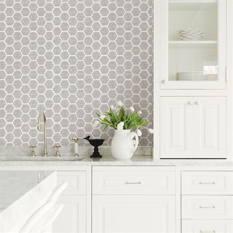 2793-24711 Aura Lavender Honeycomb Wallpaper