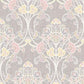 1014-001809 Pink Willow Nouveau Floral Wallpaper By Brewster