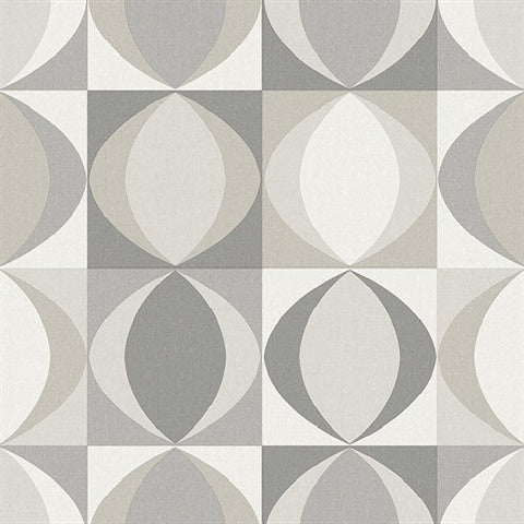 2903-25843 Archer Grey Linen Geometric Wallpaper Blue Bell By A Street Prints