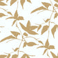 White/Gold Persimmon Leaf Wallpaper