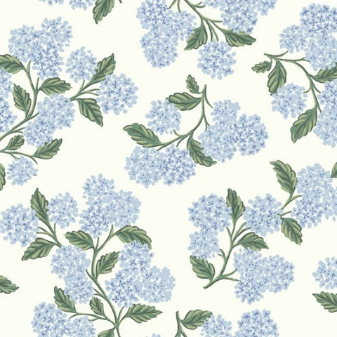 RI5143 Blue/White Hydrangea Wallpaper