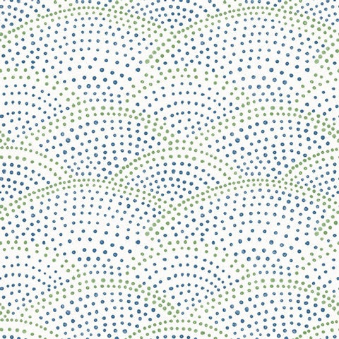 2903-25800 Bennett Blue Dotted Scallop Wallpaper Blue Bell By A Street Prints
