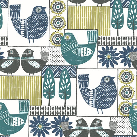 2821-25114 Hennika Multicolor Patchwork Wallpaper