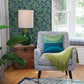 2969-87527 Alma Blue Tropical Floral Wallpaper by Brewster