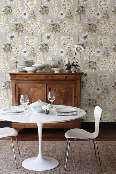 2656-004003 Yellow and Grey Marilla Wallpaper