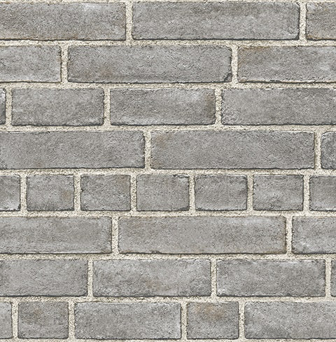 Faï¿½ade Grey Brick Wallpaper By Brewster