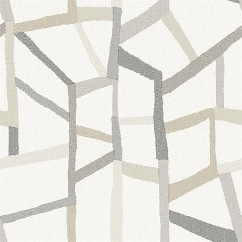 2903-25848 Tate Grey Geometric Linen Wallpaper Blue Bell By A Street Prints