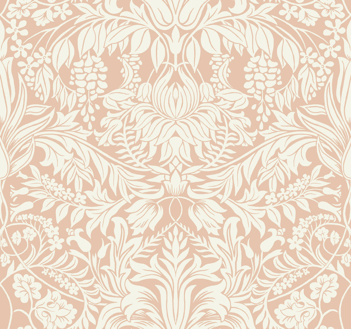 Blush Lockwood Damask Wallpaper