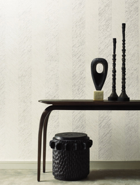 White Metallic Chevron Wallpaper