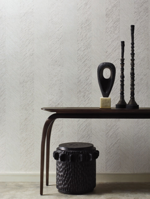 Gray Metallic Chevron Wallpaper