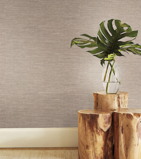 Beige Paper and Thread Weave Wallpaper