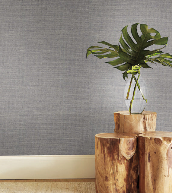 Blue Paper and Thread Weave Wallpaper