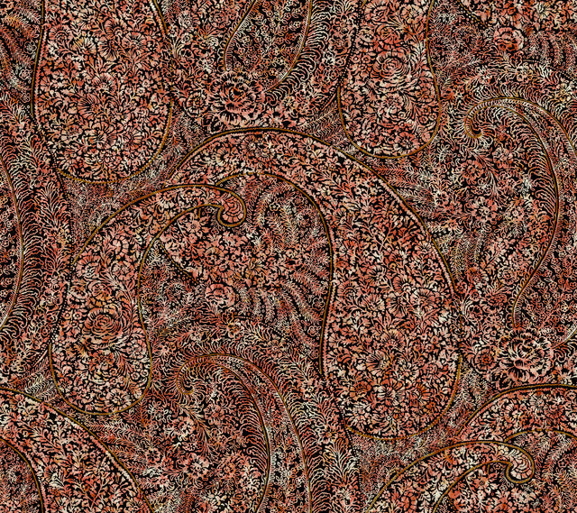 Red Kashmir Dreams Paisley Wallpaper