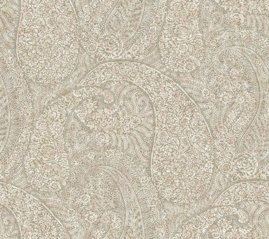 Pink Kashmir Dreams Paisley Wallpaper