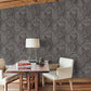Black Kashmir Dreams Paisley Wallpaper