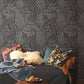 Black Kashmir Dreams Paisley Wallpaper
