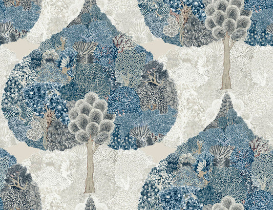 Blue Mystic Forest Wallpaper