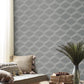 Gray/White Palisades Paperweave Wallpaper