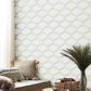 Beige/White Palisades Paperweave Wallpaper