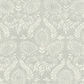 Gray Laurel Damask Wallpaper