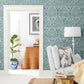 Teal Laurel Damask Wallpaper