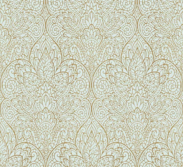 Blue/Gold Paradise Wallpaper