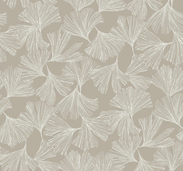 Silver Ginkgo Toss Wallpaper