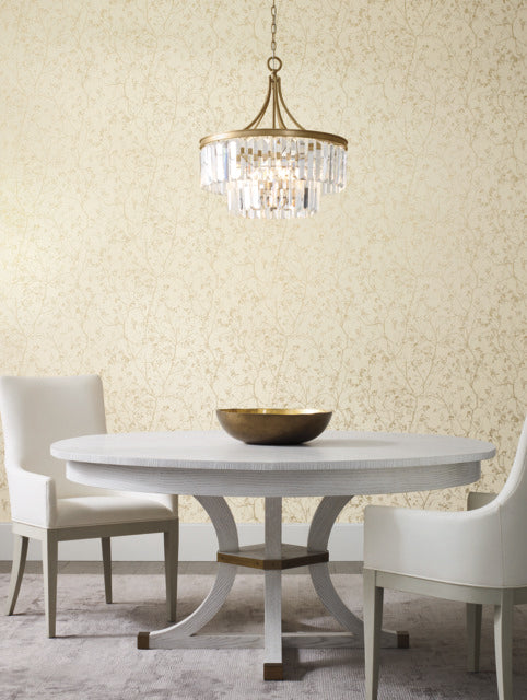 Cream/Gold Luminous Branches Wallpaper