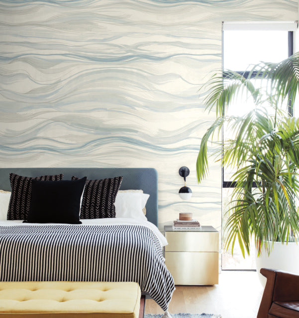 Blue Currents Wallpaper Mural