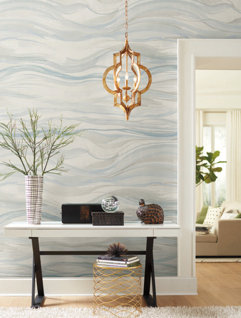 Blue Currents Wallpaper Mural