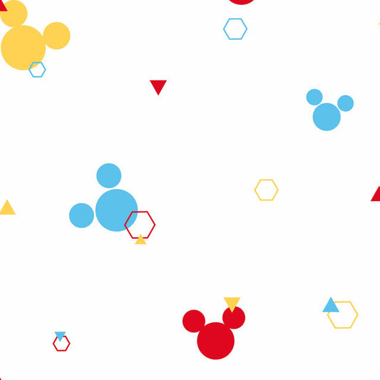Red/Blue/Yellow Disney Minnie Mouse Dots Wallpaper