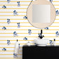 Yellow Disney Mickey Mouse Stripe Wallpaper