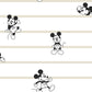 Black/White/Cream Disney Mickey Mouse Stripe Wallpaper