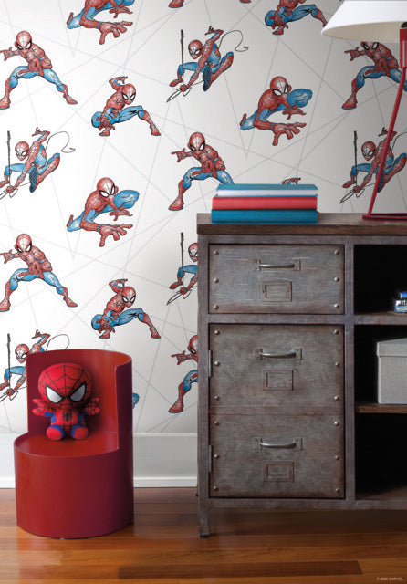 Red/Blue/Gray Spider-Man Fracture Wallpaper