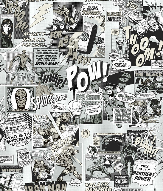 Black/White Marvel Comics Pow! Wallpaper
