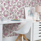 Purple Disney Princess Royal Floral Wallpaper