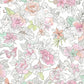 Coral Disney Princess Royal Floral Wallpaper