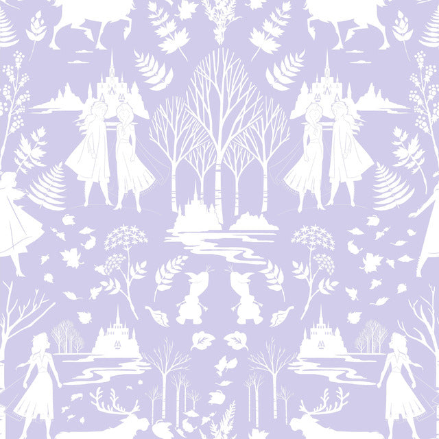 Purple/Glitter Disney Frozen 2 Nordic Wallpaper
