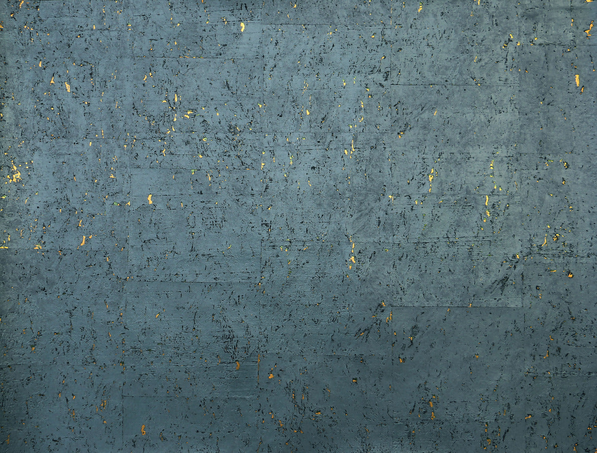 Teal and Gold Cork Wallpaper