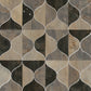 Black/Taupe/Grey Burlwood Ogee Wallpaper