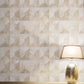 White Burlwood Ogee Wallpaper