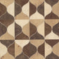 Warm Neutral Burlwood Ogee Wallpaper