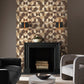 Warm Neutral Burlwood Ogee Wallpaper