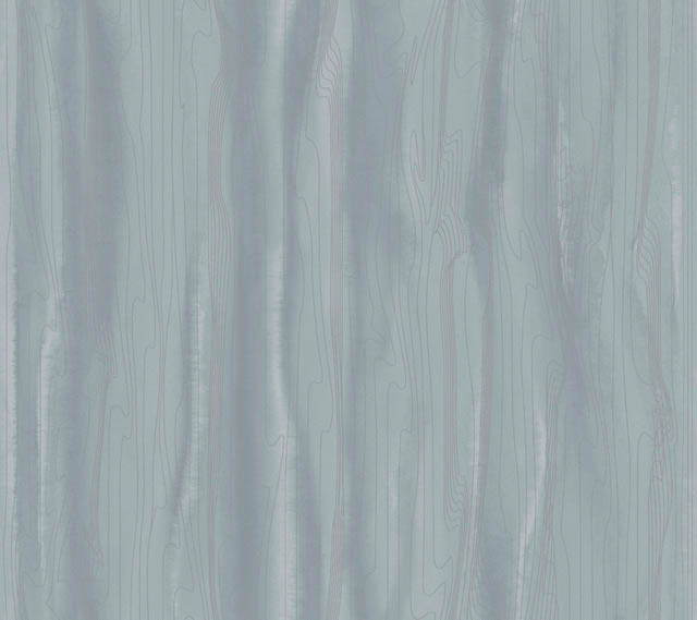 Blue/Silver Fantasy Faux Bois Wallpaper