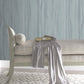 Blue/Silver Fantasy Faux Bois Wallpaper