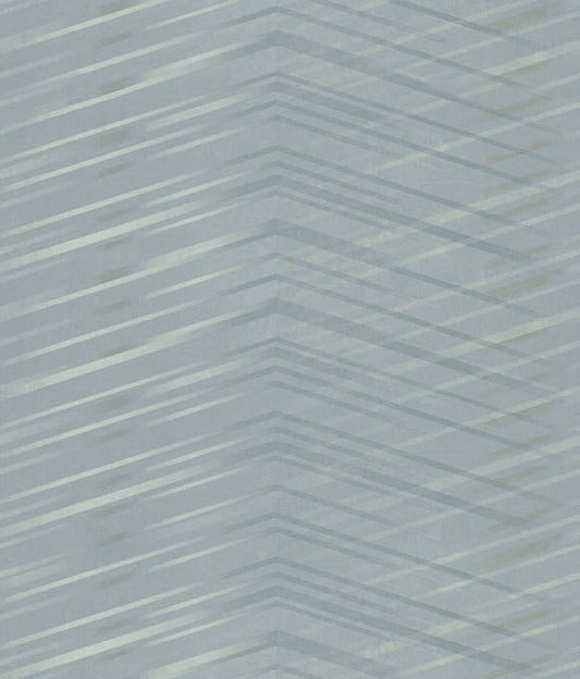 Smokey Blue Glistening Chevron Wallpaper